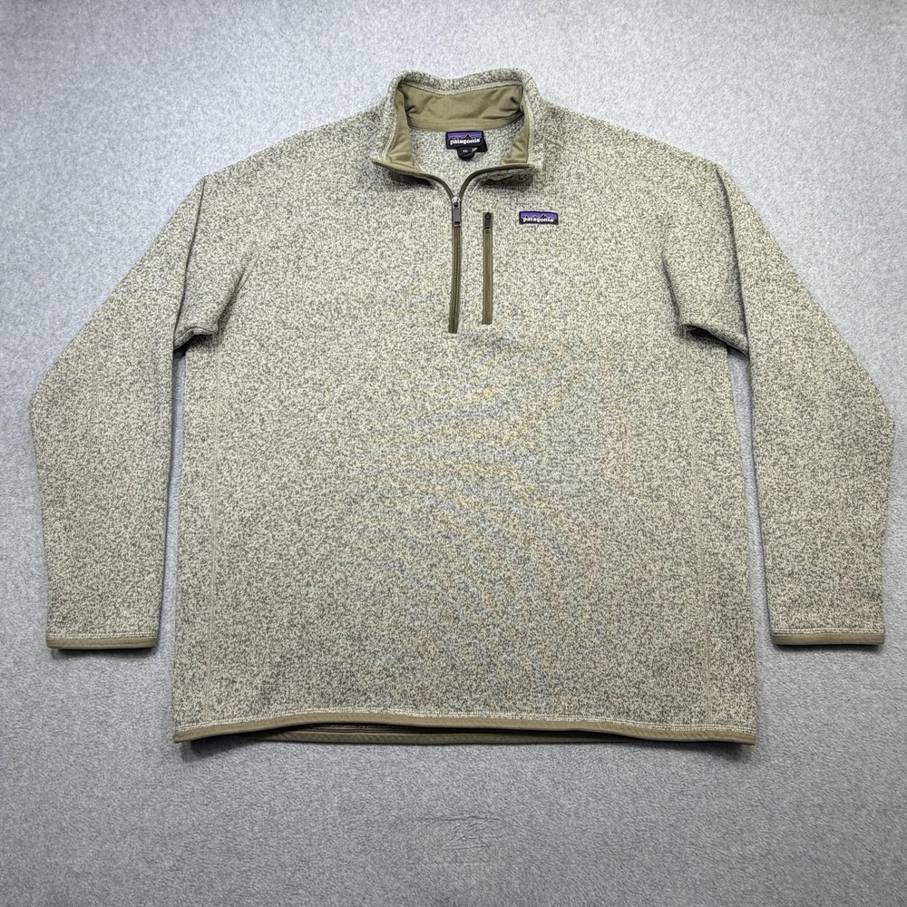 Patagonia Better Sweater 1/4 Zip Mens XXL Oatmeal Beige Bleached Stone Fleece